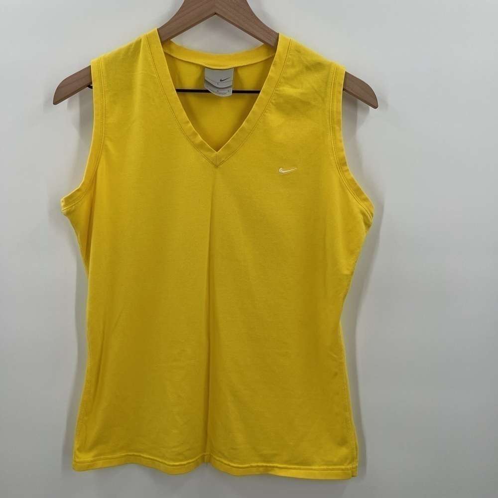 Nike Vintage Yellow Tank With White Swoosh Ladies Large